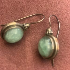 .925 silver And Jade earrings